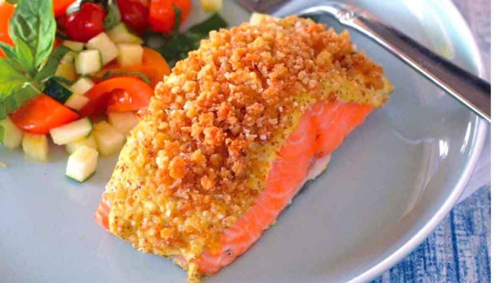 Baked-Spicy-Dijon-and-Parmesan-Crusted-Salmon