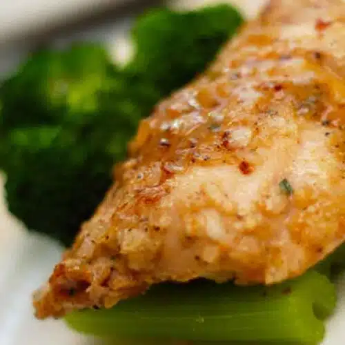 Honey Garlic Chicken Thighs in Broccoli Slaw