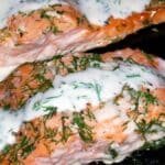 Tasty Salmon in Dill Butter with Some Rice