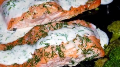 Tasty Salmon in Dill Butter with Some Rice