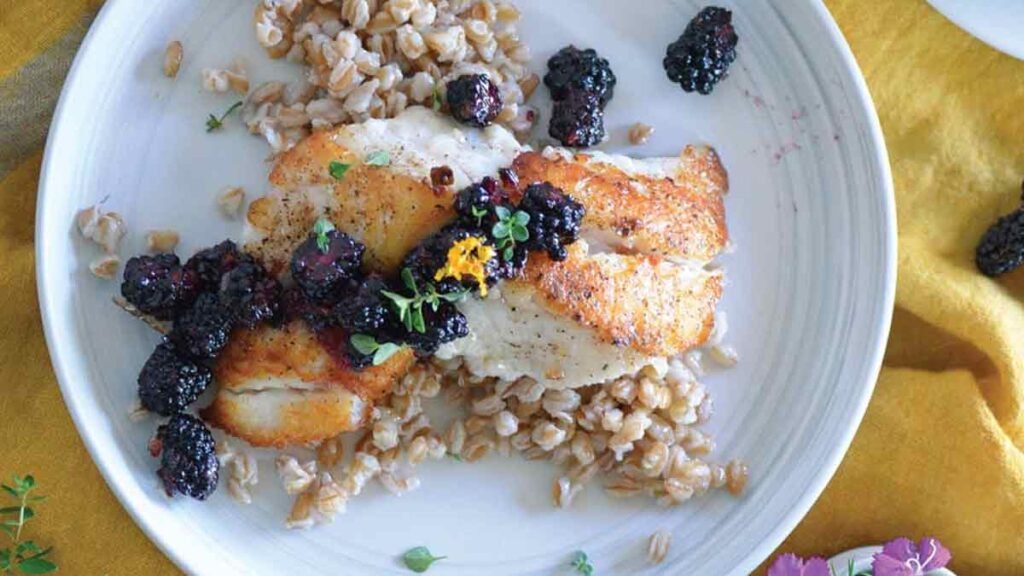 Pan-Cooked Fish with Summer Blackberry Orange Relish