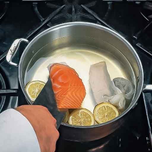 Poaching a MOIST-HEAT COOKING METHOD