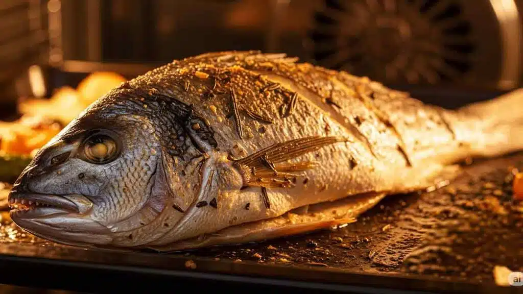 Roasting a fish