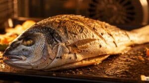 Roasting a fish