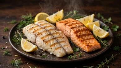 thumbnail 61 grilled fish plate Best Fish for Low-Cholesterol Diets