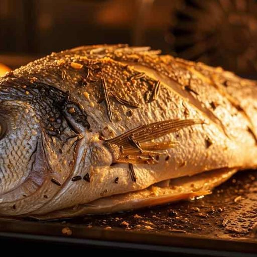 Roasting a fish